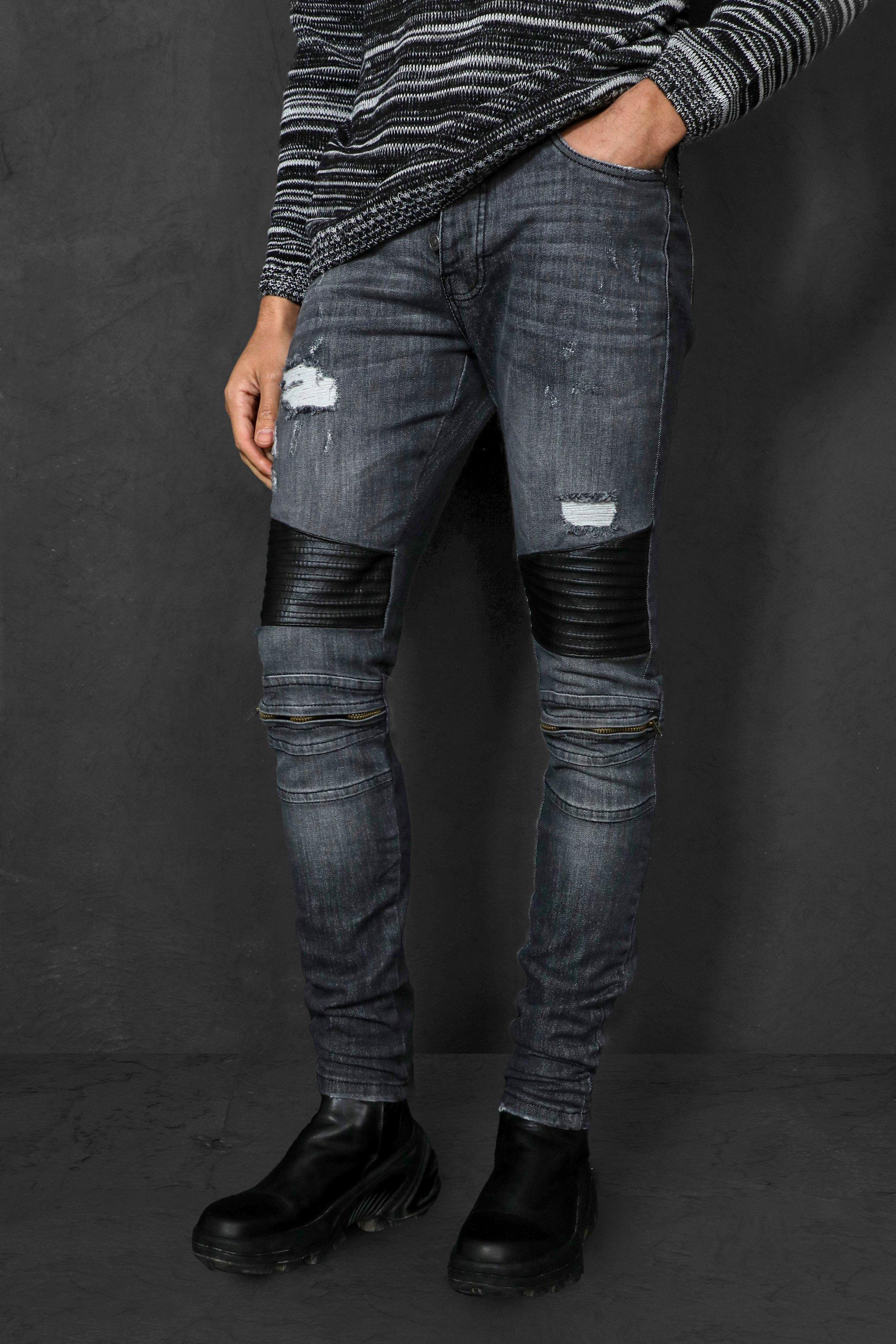 Boohooman clearance biker jeans